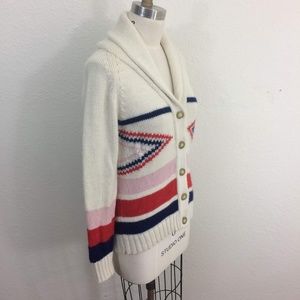 Marine Layer Shawl Collar Cardigan Beige Blue